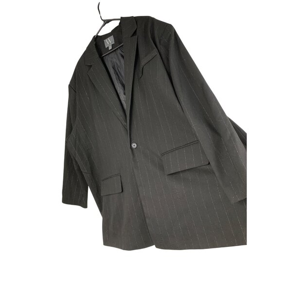 NWT Worthington Womens Plus Size 3X Pinstripe Metalic Blazer Jacket RN10220 - Picture 1 of 10